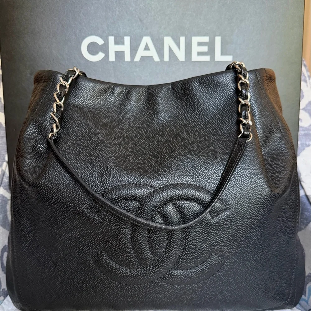 Chanel Pleated Timeless Chain Tote